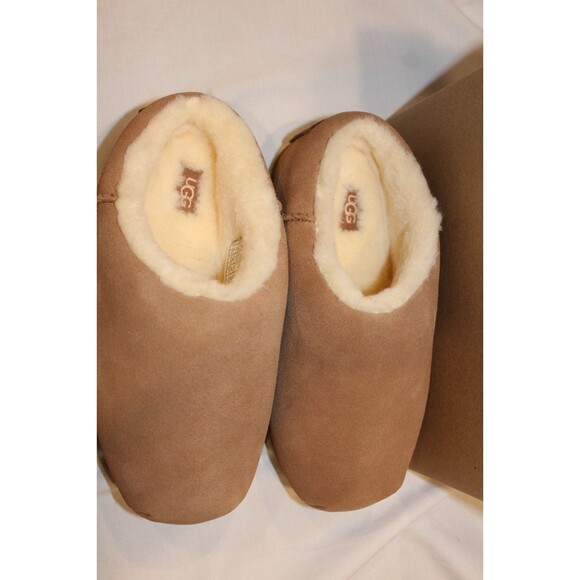 UGG WOMEN'S PUMPED SUEDE SHEARLING LINED CLOGS CHESTNUT NIB - Picture 4 of 7